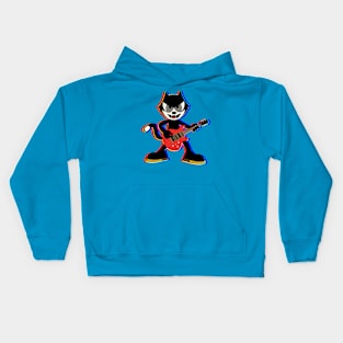 Felix the Cat in Retro Glitch Style - Nostalgic Cartoon Art Kids Hoodie